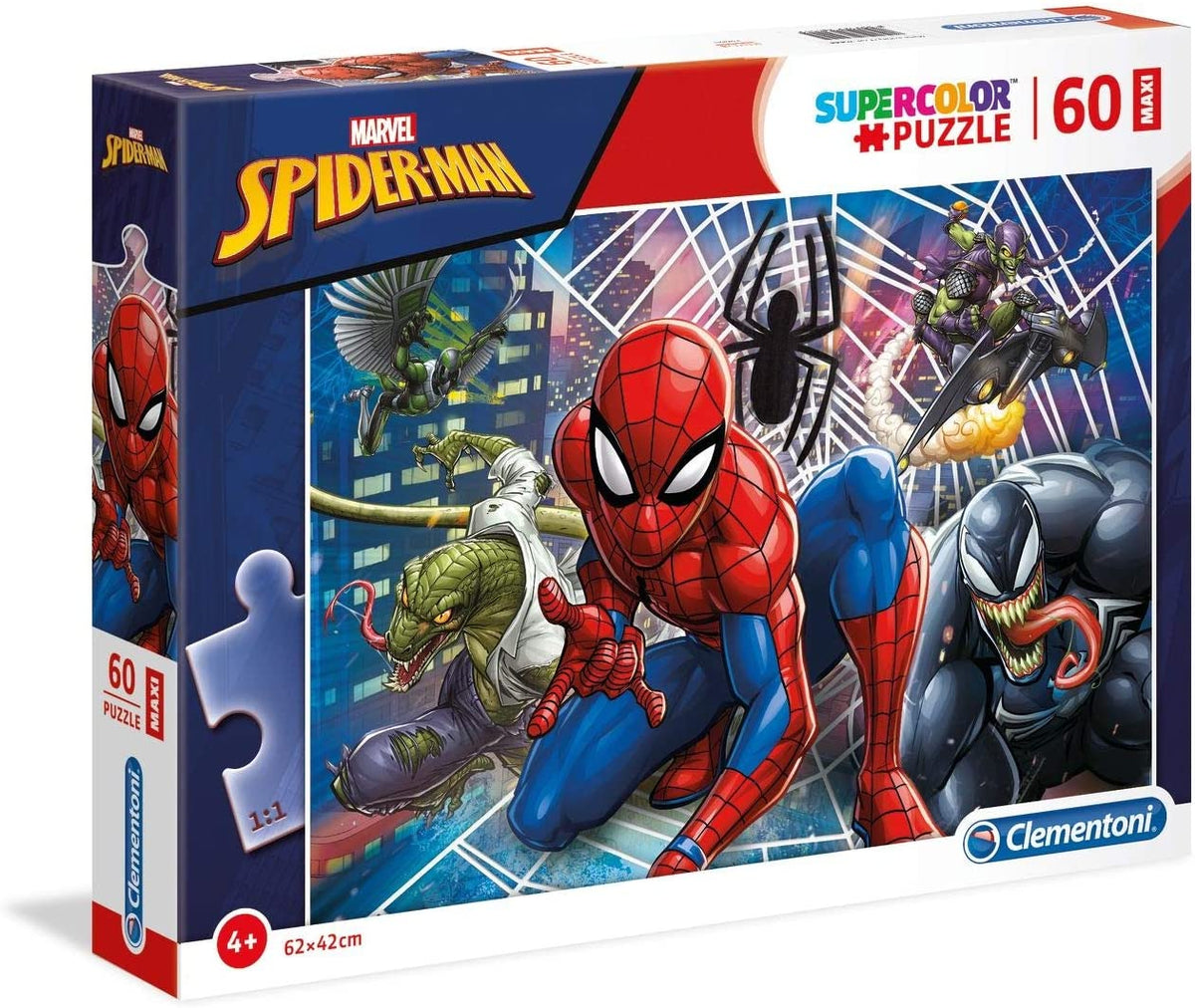 SUPER COLOUR: Maxi 60pc Spider-Man Puzzle – Logical Toys