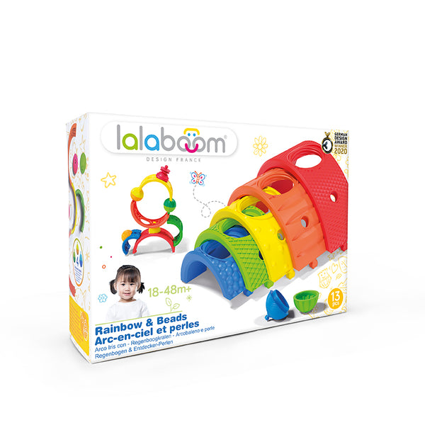 Lalaboom Arches Rainbow & Beads 13 pcs - Cheeky Monkey Toys