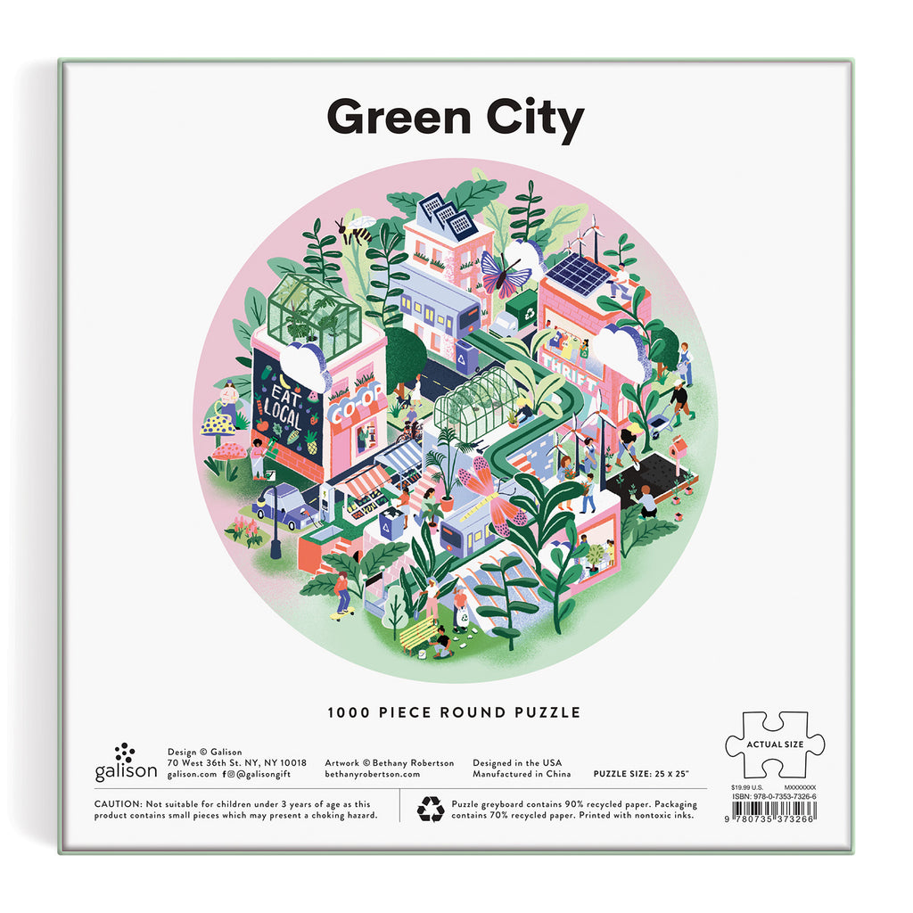 Round Puzzle - Green City 1000 Piece Round Puzzle