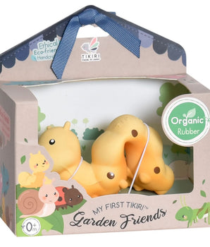 Tikiri Garden Animals - Caterpillar Bath and Rattle Toy, GIFT BOX