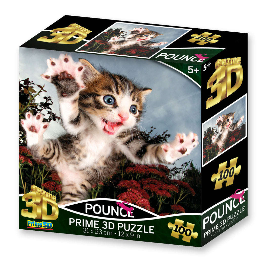 Cat, Pounce 100pc, Lenticular Puzzle