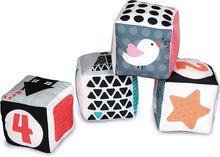 Load image into Gallery viewer, Baby Clemmy: Black and White Soft Activity Cubes