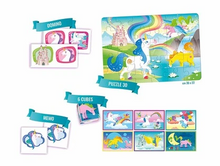 Load image into Gallery viewer, 30pc, Unicorn 4 IN 1  EDUKIT - jigsaw puzzle and games