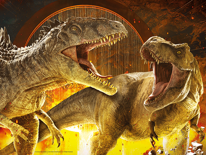 Jurassic World - T-Rex vs Giganotosaurus, Universal, 500pc, Lenticular Puzzle