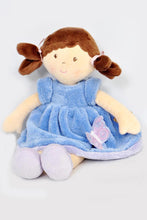 Load image into Gallery viewer, BUTTERFLY KIDS: PARI  35CM BROWN HAIR/BLUE&amp;PURPLE DRESS