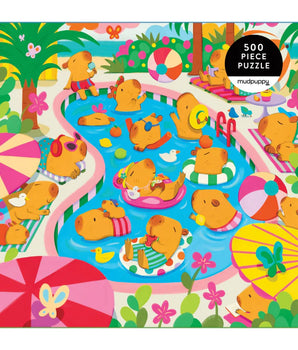 Capybara Pool Day 500 Piece Family Puzzle