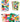 Jolly 8s! A Crazy Card Game board game set by Subtlety, featuring a colorful illustrated box, a fanned deck of cards, and four sample cards showing festive animal illustrations including a penguin, badger, mouse, bear, and squirrel.