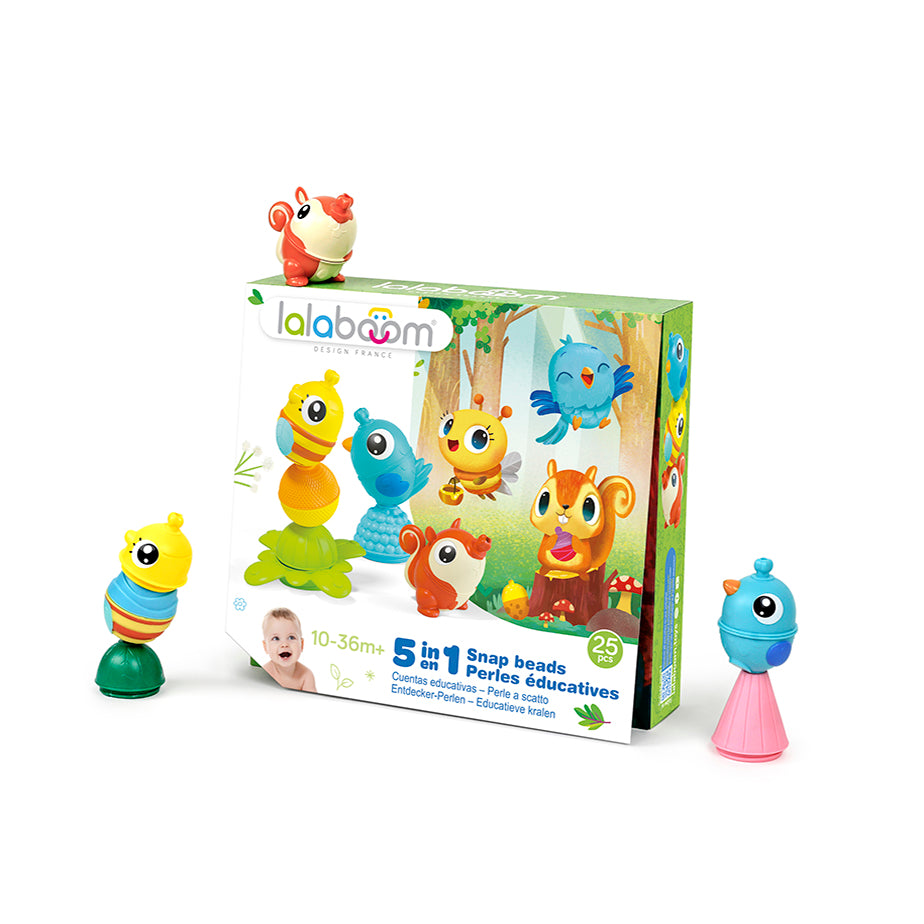 Lalaboom Animal Gift Set (3 Animals, 8 Beads and accessories)