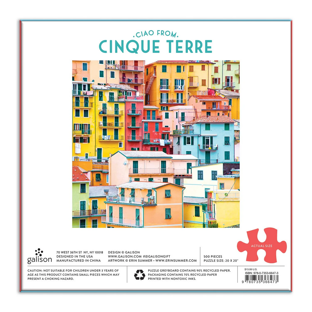 Ciao from Cinque Terre 500 Piece Puzzle