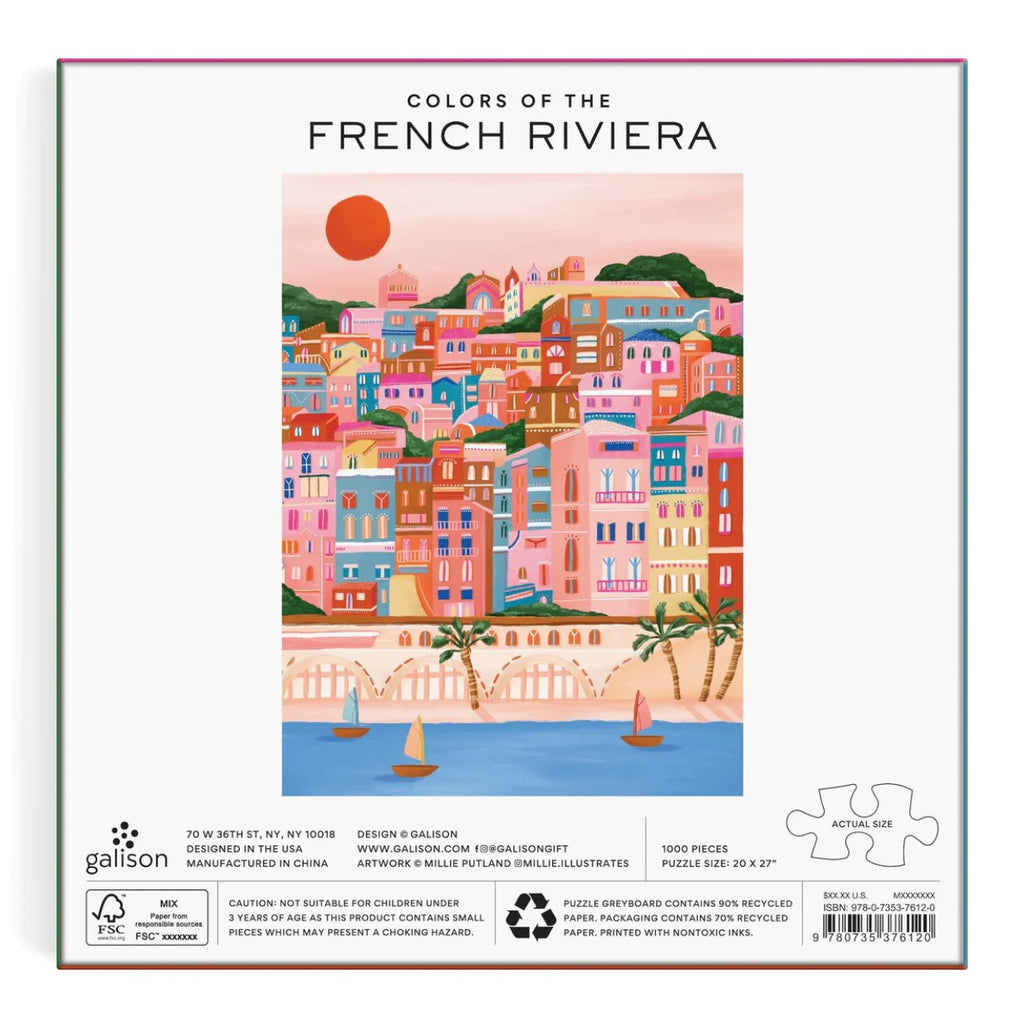 Colours Of The French Riviera 1000 Piece Puzzle in Square Box