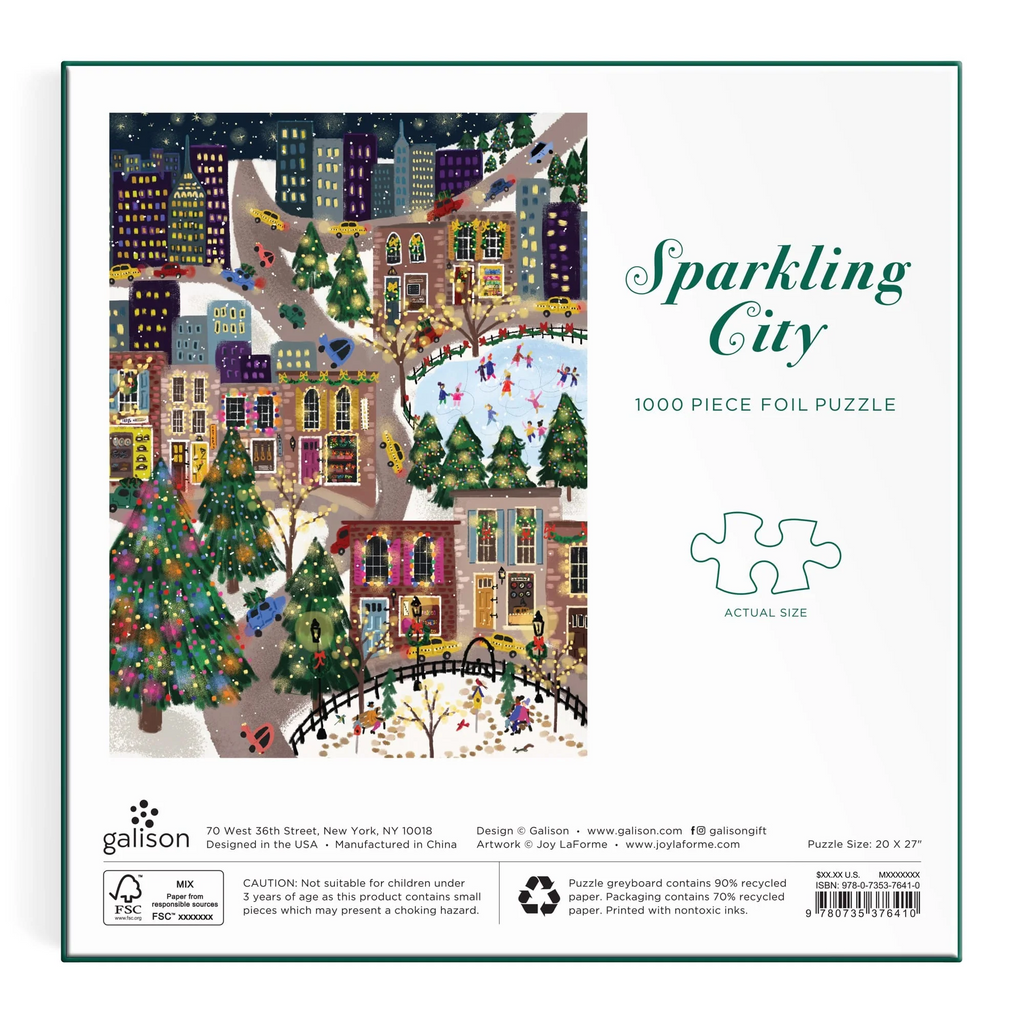 Joy Laforme Sparkling City 1000 Piece Foil Puzzle In a Square Box