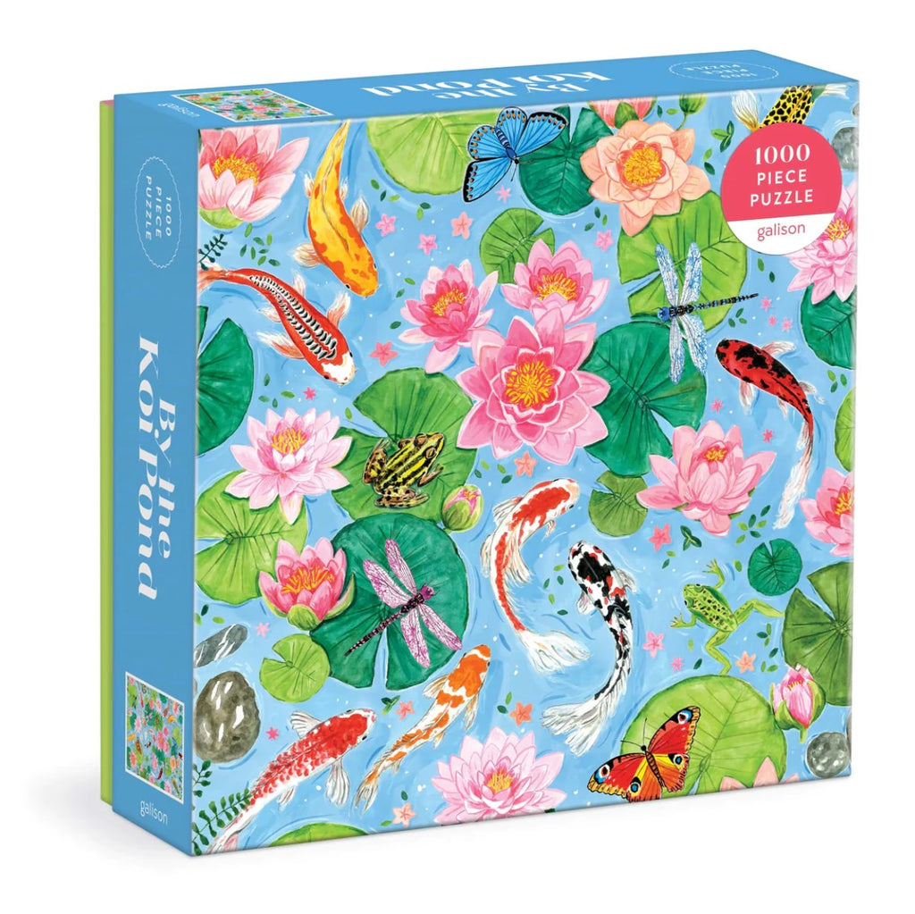 By the Koi Pond 1000 Piece Puzzle in a Square Box