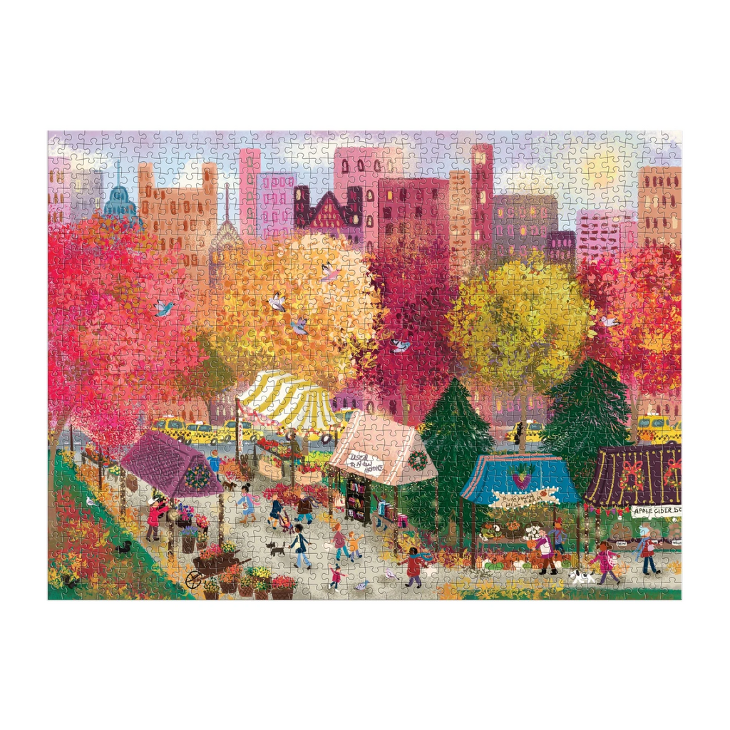 Joy Laforme Autumn at the City Market 1000 Piece Puzzle