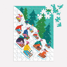 Load image into Gallery viewer, Winter Sledding 130pc Puzzle Ornament