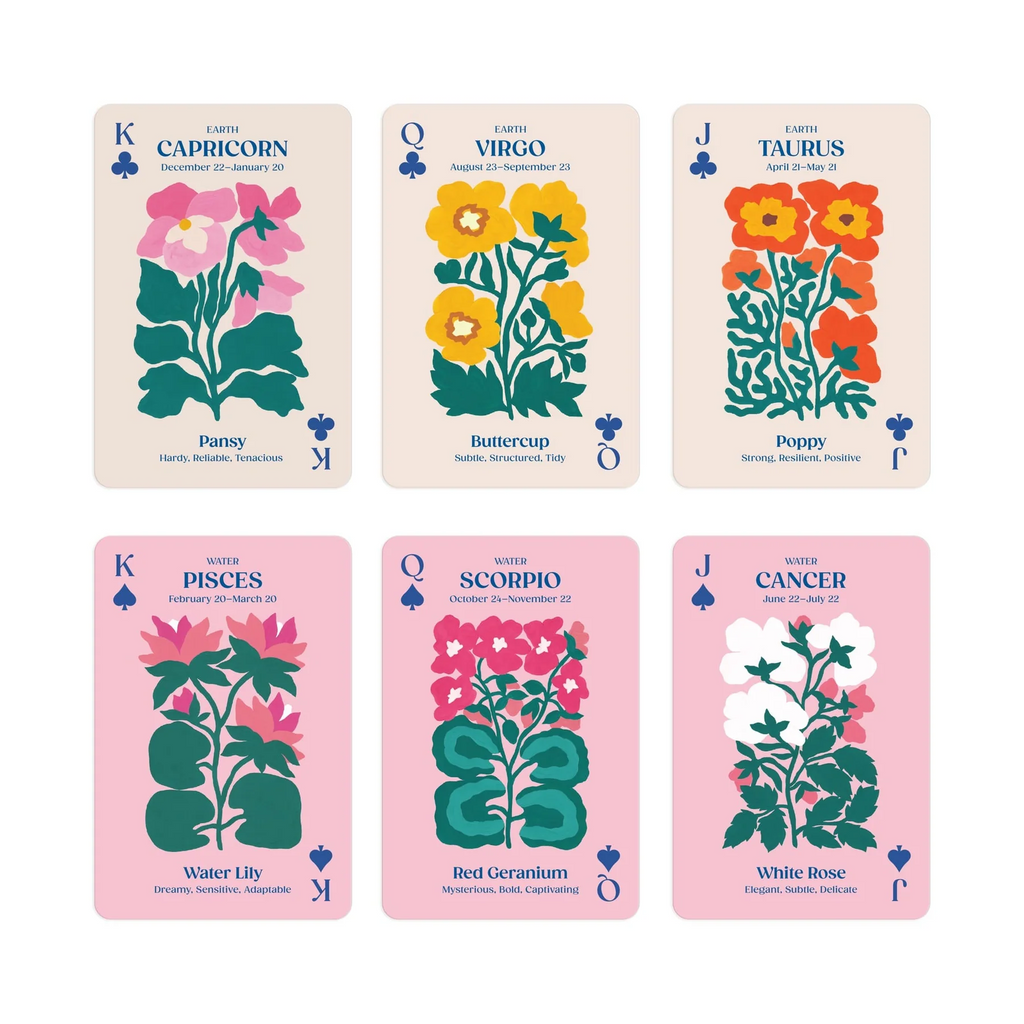 Zodiac Flowers Playing Card Set