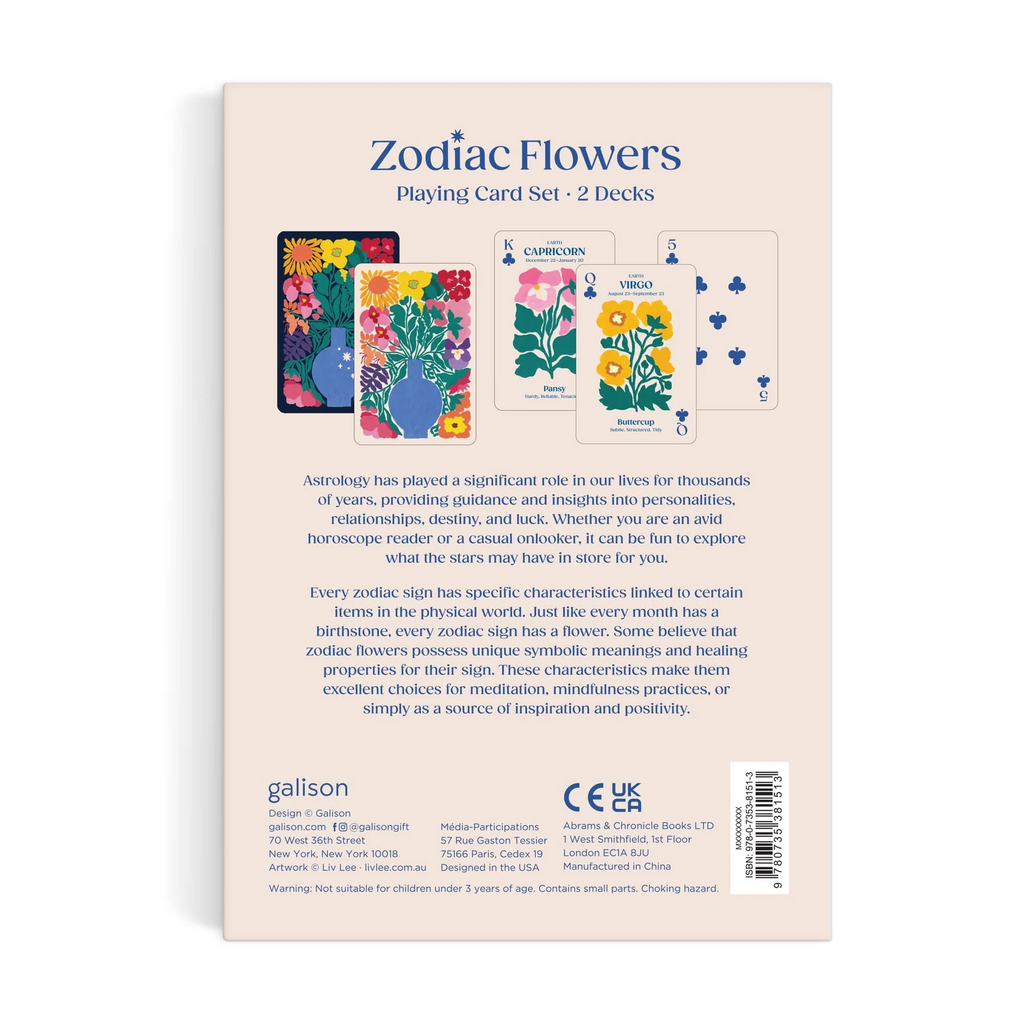 Zodiac Flowers Playing Card Set