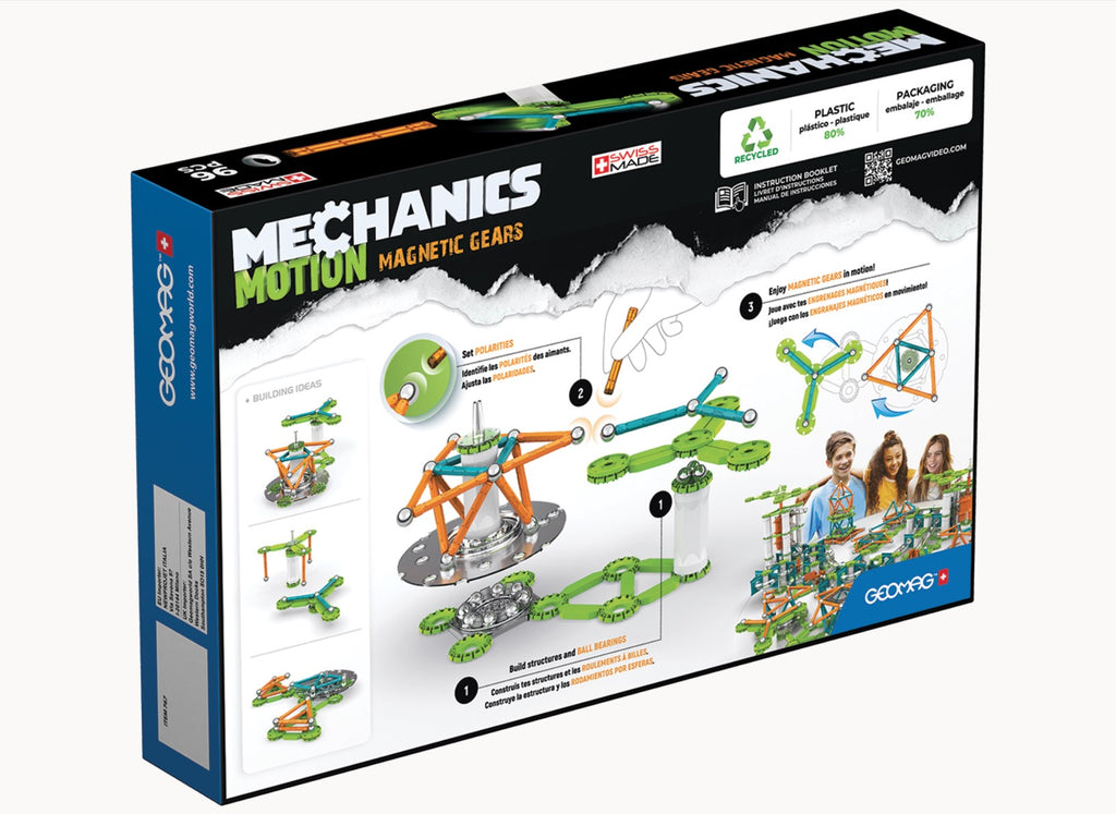 767 Geomag Mechanics Motion Recycled 2Magnetic Gears 96 pcs
