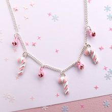 Load image into Gallery viewer, Candy Cane Bells Necklace