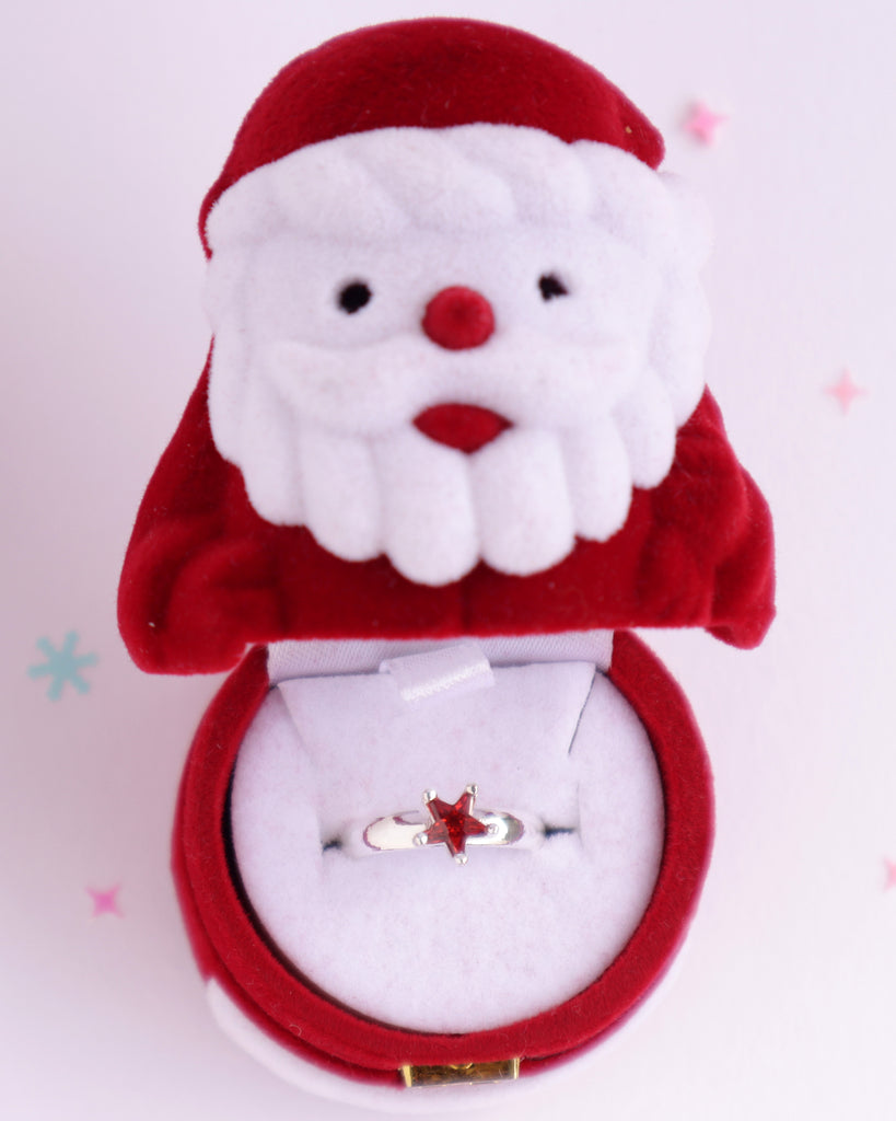 Red Starry Ring in Santa Gift Box