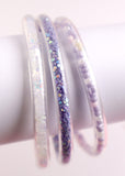 Purple Glitter Elastic Bracelet (3 Set)