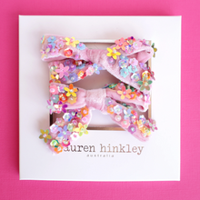Load image into Gallery viewer, Floral Sequin Bow Clip