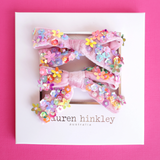 Floral Sequin Bow Clip