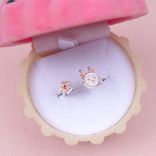 Load image into Gallery viewer, Bunny Flower Ring in Velvet Cupcake Box