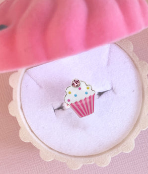 Cupcake Ring in Pink Cupcake Velvet Box