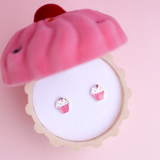 Cupcake Earrings in Pink Velvet Cupcake Box