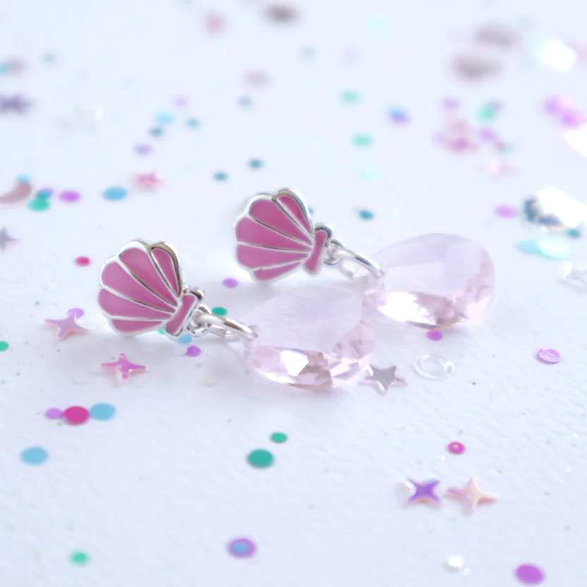 Ocean Treasure Earrings: Pink - Sterling Silver