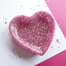 Load image into Gallery viewer, Glitter Heart Trinket Dish