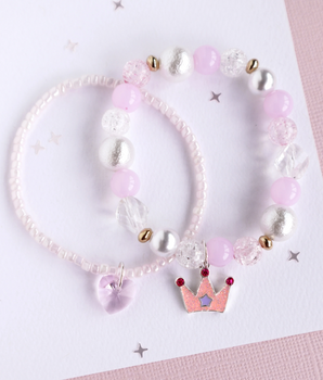 Princess Tiara Elastic Bracelet Set (2pcs)