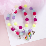 Rainbow BFF Elastic Bracelet Set