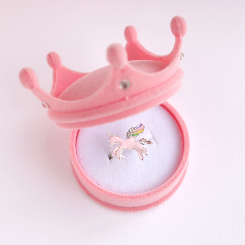 Celestial Unicorn Ring in Velvet Crown Box