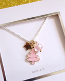 Pink Tree Necklace