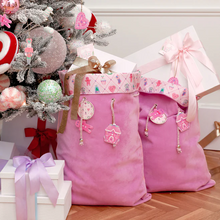 Load image into Gallery viewer, Gingerbread Velvet Santa Sack (Pink)