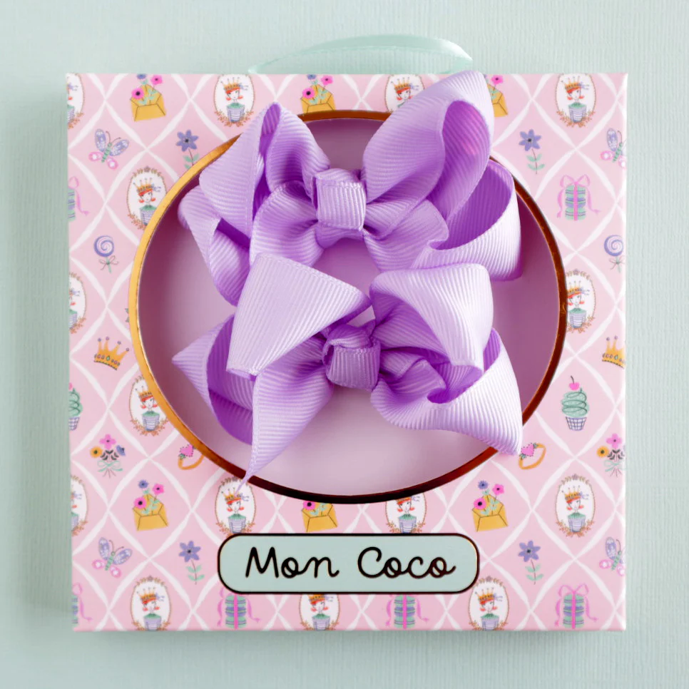 Mon Coco Hair Bow - Purple x 2