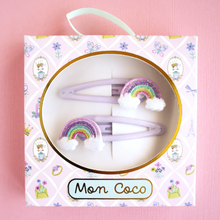 Load image into Gallery viewer, Mon Coco -Rainbow Cloud Hair Clips