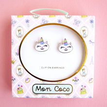 Load image into Gallery viewer, Mon Coco - Caticorn Smile Clip-on Earrings