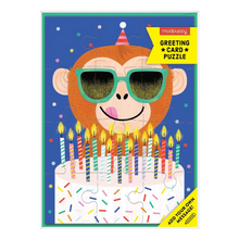 Load image into Gallery viewer, Monkey Cake Party Greeting Card Puzzle