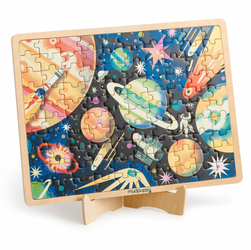 Space Mission 100 Piece Wood Puzzle + Display