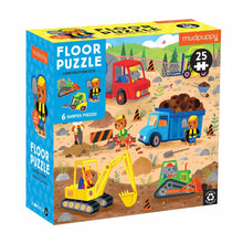 Load image into Gallery viewer, Construction Site 25 Piece Floor Puzzle with Shaped Pieces