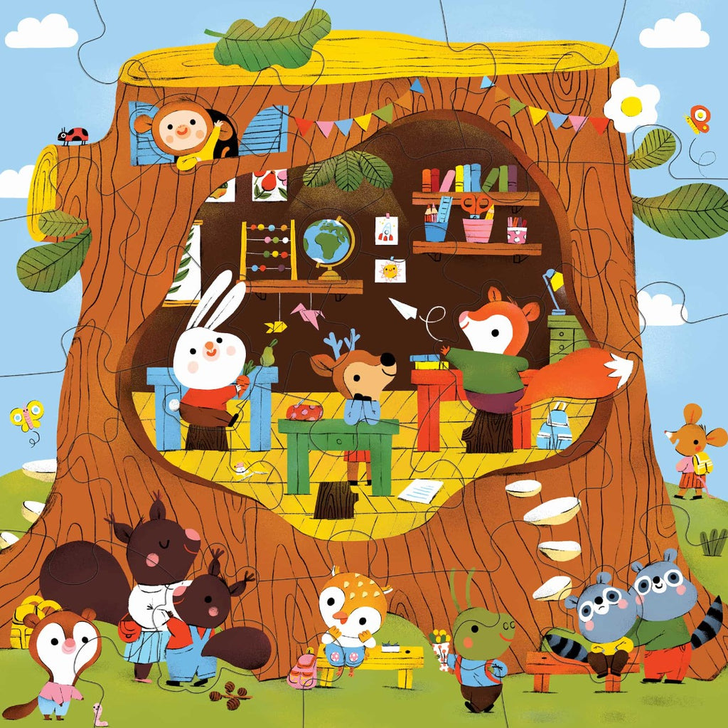 Forest School 25 Piece Floor Puzzle with Shaped Pieces