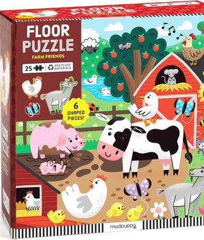Farm Friends 25 Piece Floor Puzzle with Shaped Pieces