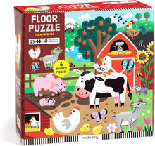 Load image into Gallery viewer, Farm Friends 25 Piece Floor Puzzle with Shaped Pieces