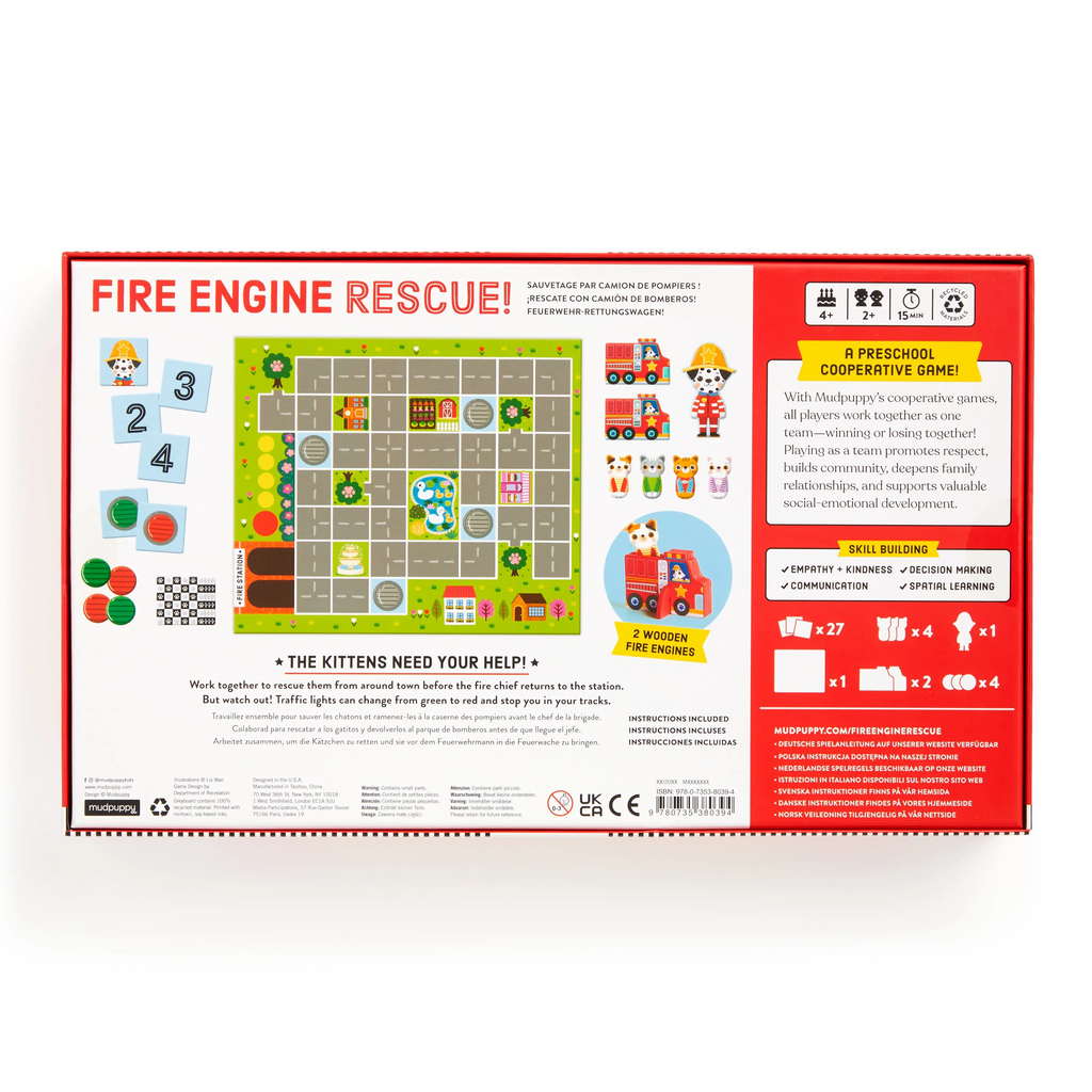 Fire Engine Rescue! Cooperative Board Game (Wooden)