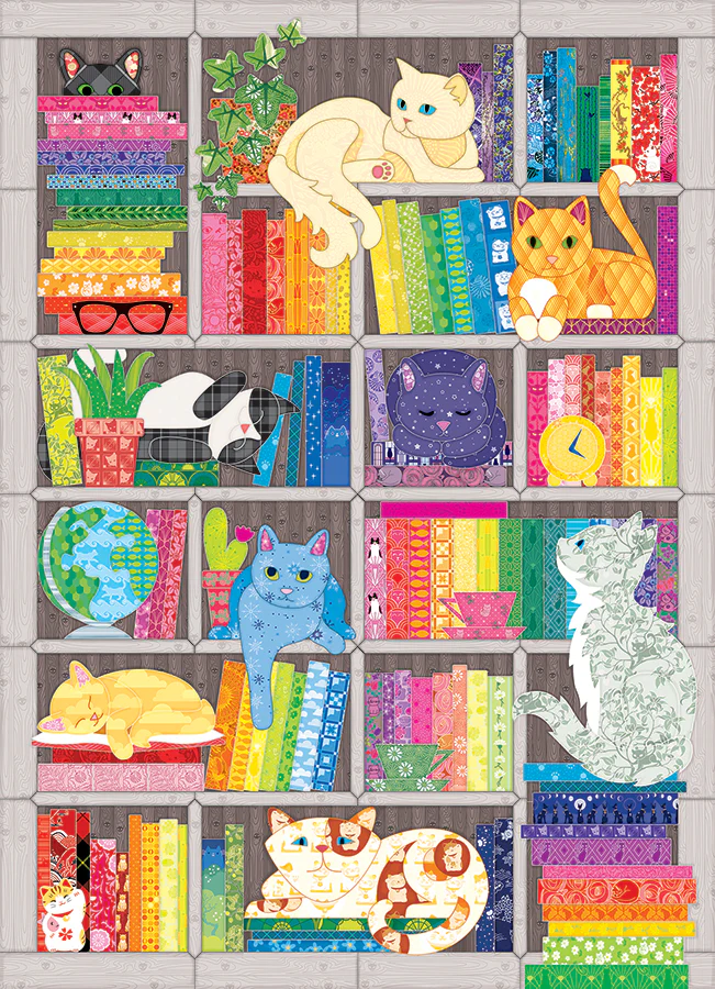 Rainbow Cat Quilt, 1000pc Puzzle, Compact