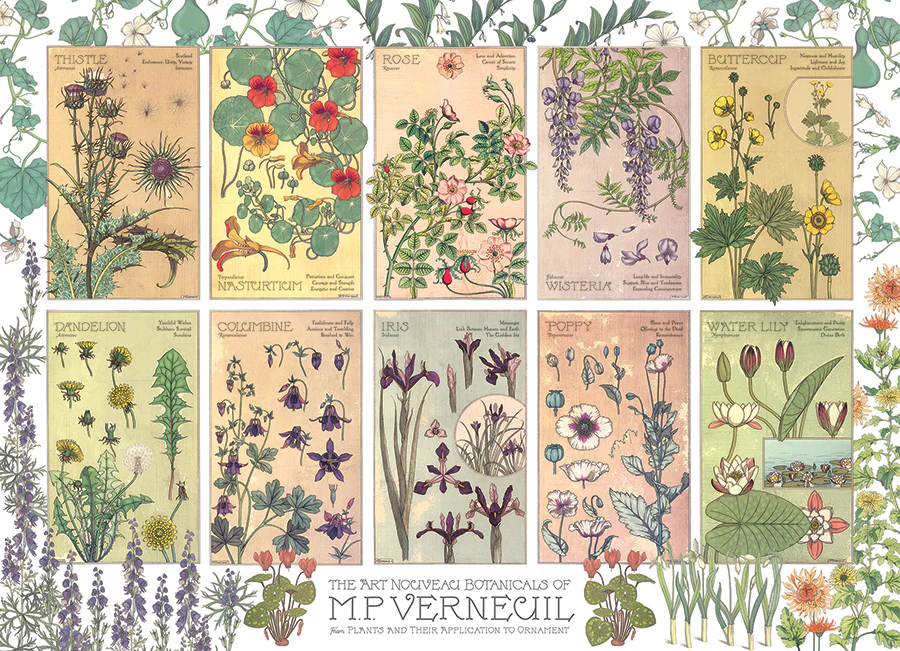 Botanicals by Verneuil, 1000pc puzzle, Compact