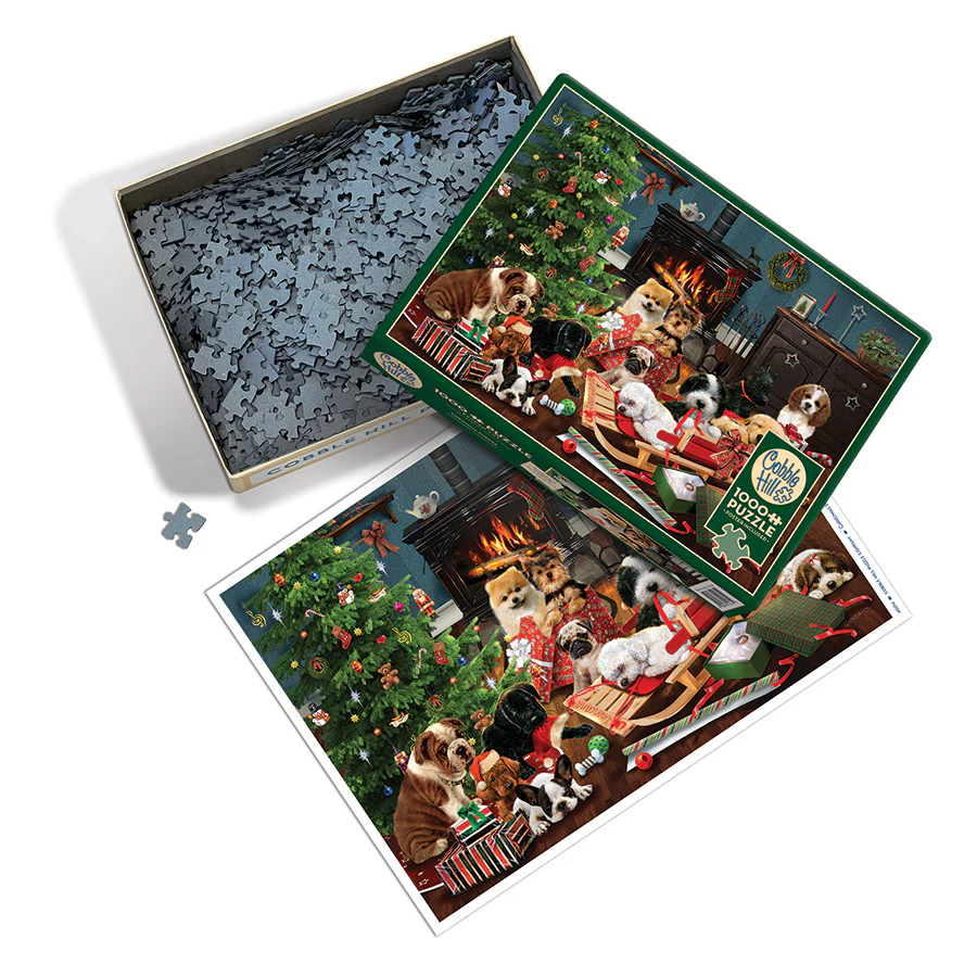 Christmas Puppies, 1000pc puzzle, Compact