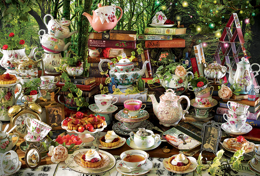 Mad Hatter's Tea Party, 2000pc Puzzle, Compact